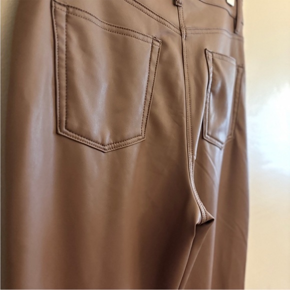 Reitmans Buttery Soft Brown Taupe Straight Leg Faux Leather Pants - Size 10 - Picture 11 of 13